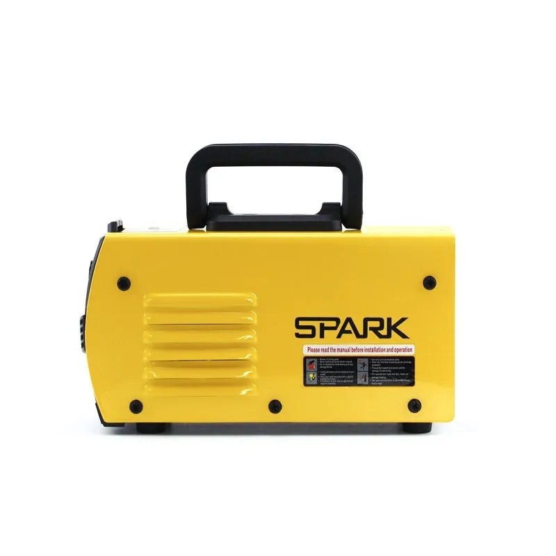 MMA-200MIN DC inverter welding machine with welding tongs, grounding clamp, and face shield