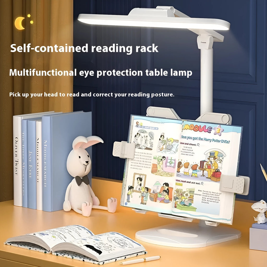 Adjustable reading table lamp with three colour temperature settings and battery operation