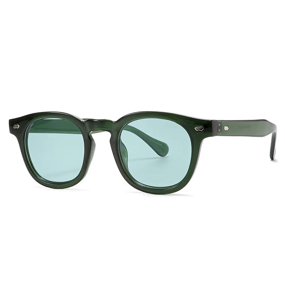 Simple round rim vintage style plastic sunglasses for sun protection with multiple frame and lens colour options