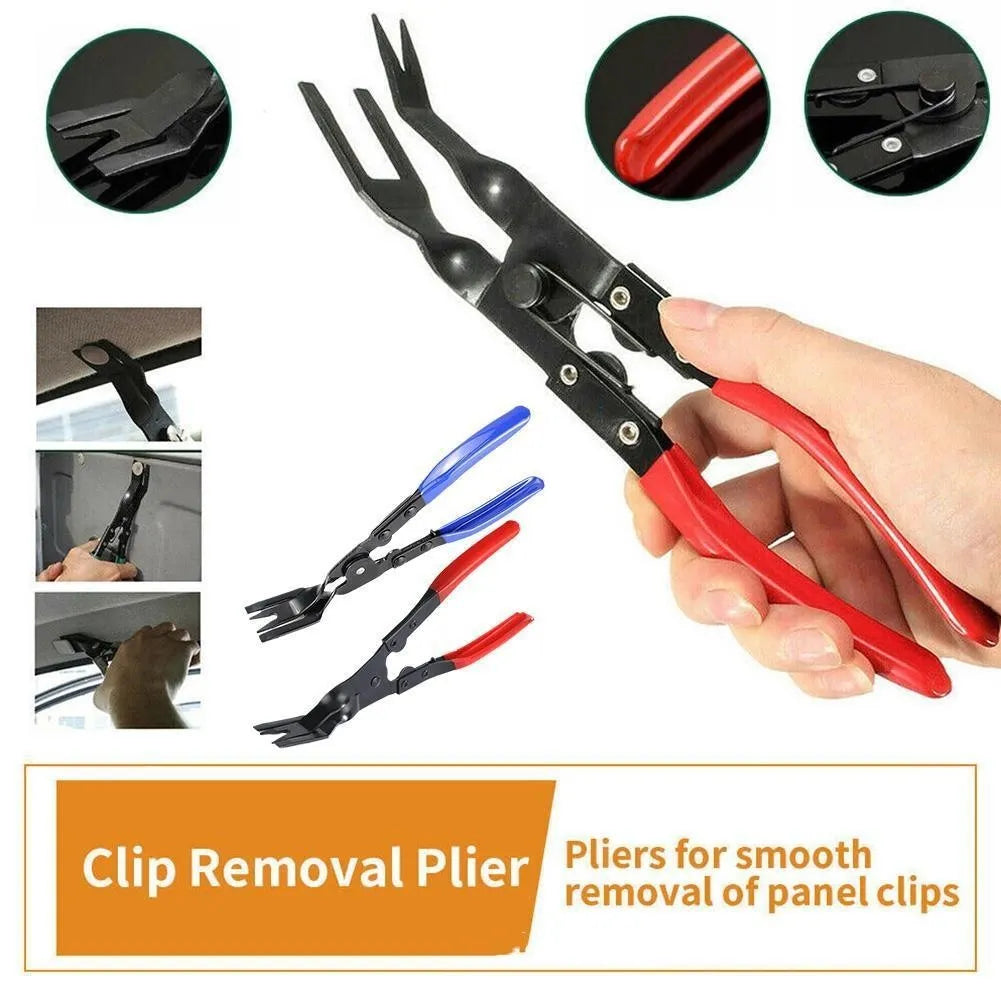 Blue steel car interior trim removal pliers with 235mm length and 32mm head