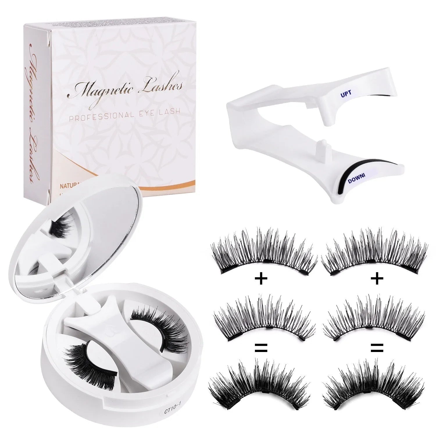 Magnetic false eyelashes integrated soap holder for portable CT10 series cosmetic tools with included eyelashes box