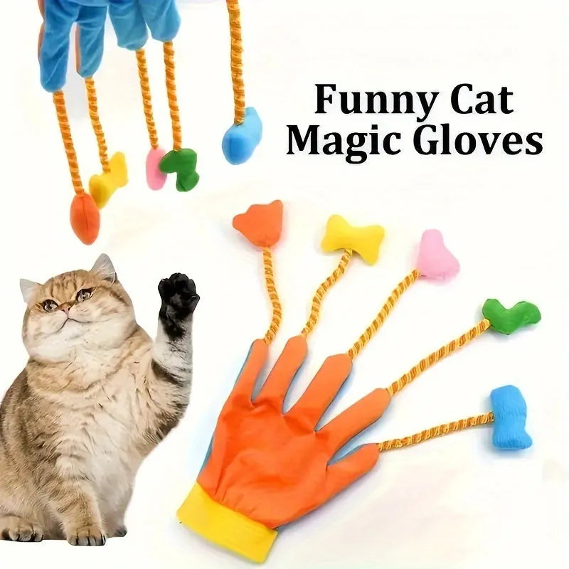 Yellow and blue plush cat toy with integrated bell measuring 40cm by 11cm