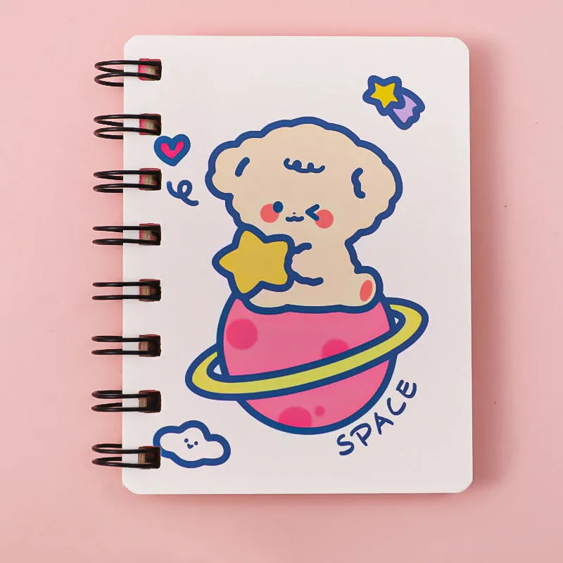 Astronaut series flipper notebook with compact 10.5x8cm size and space-themed cover designs