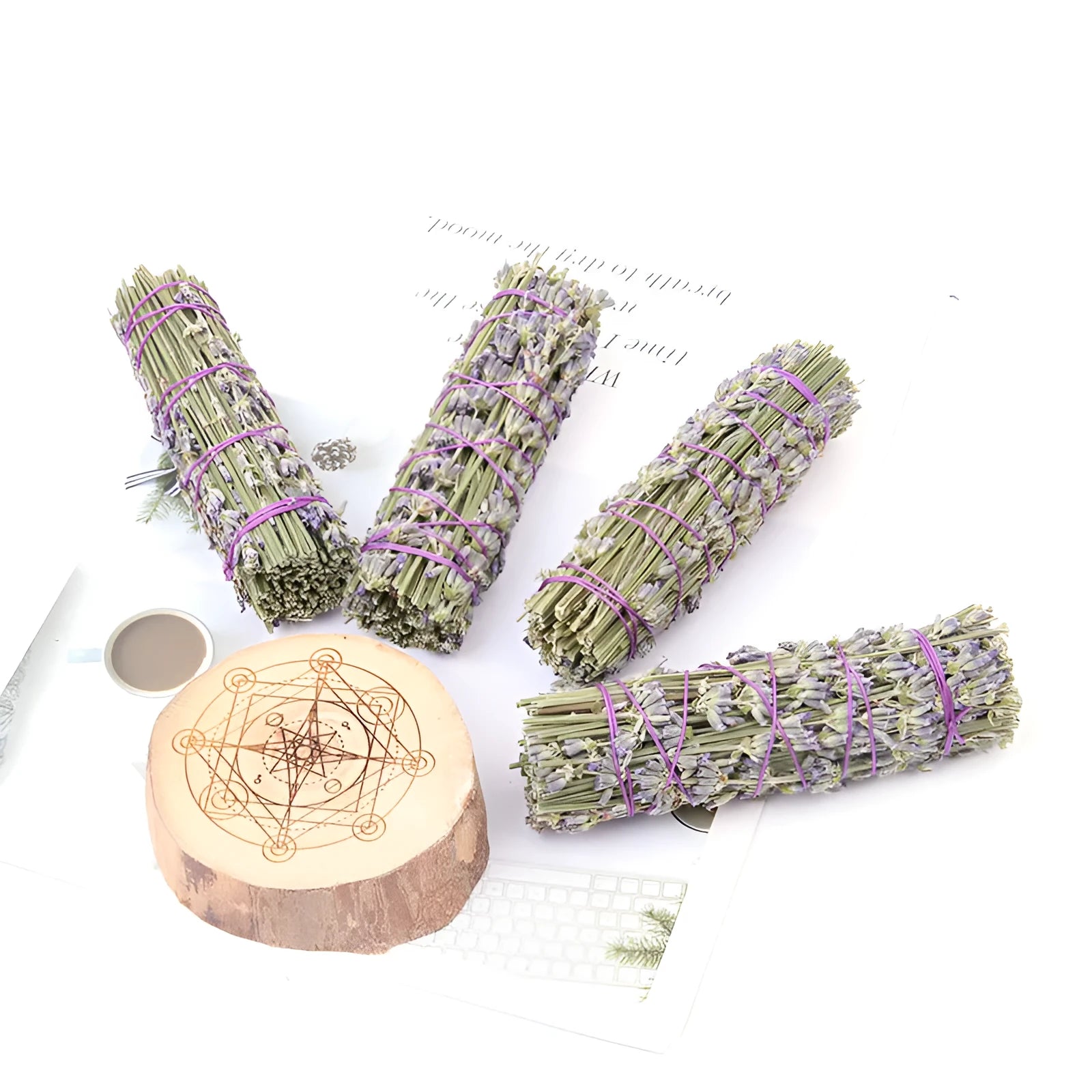 Natural dried flower lavender aromatherapy stick measuring 4 inches for air freshening