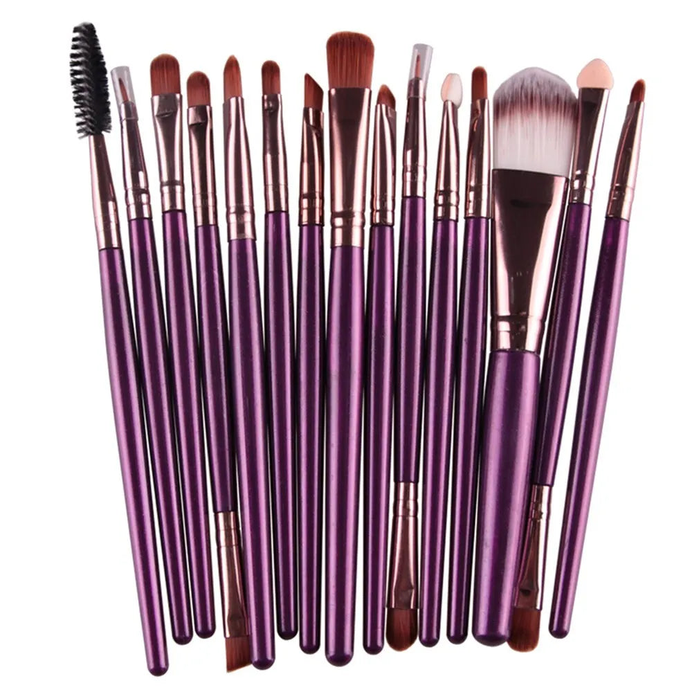 MAANGE 18 piece makeup brush set with fan-shaped brushes for contouring and blending