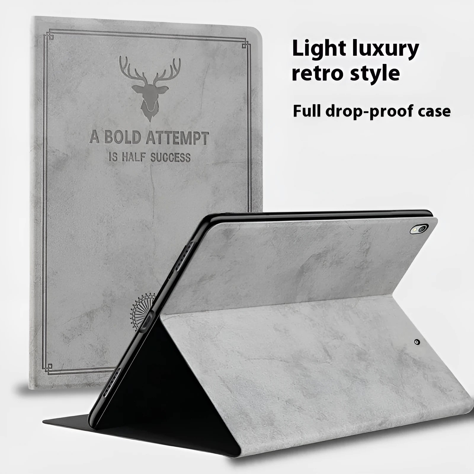 TPU leather clamshell iPad protective case in Brown Elk colour for iPad Pro 11-inch.
