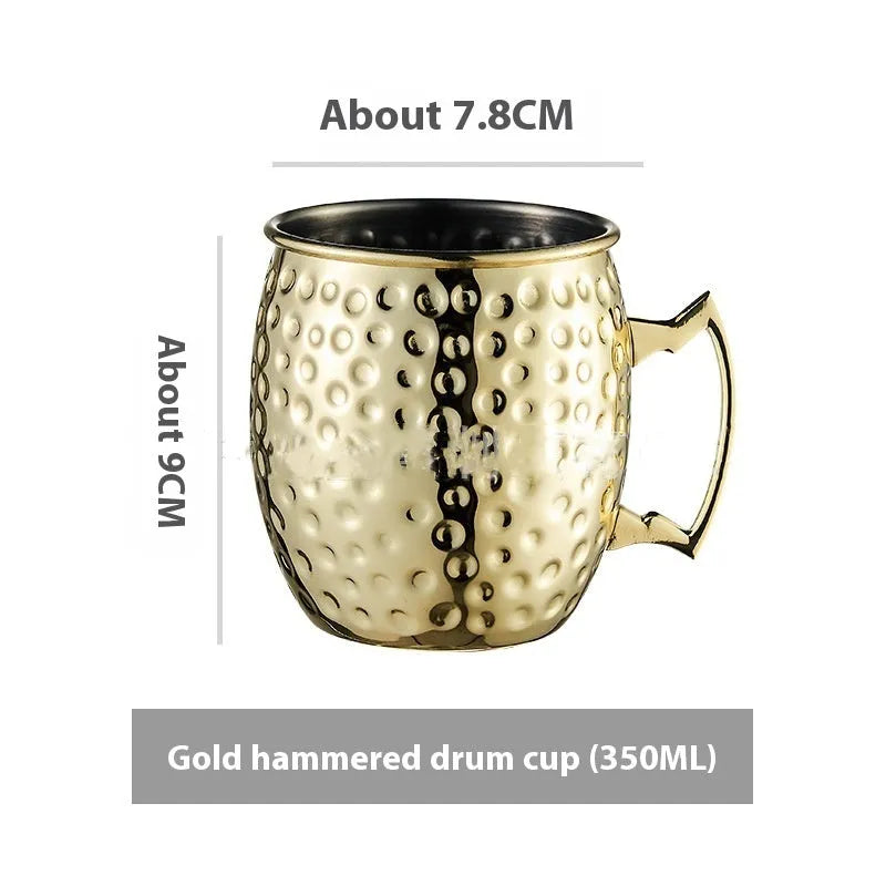 Stainless steel Moscow Mule cocktail glass with copper plating in multiple colour options