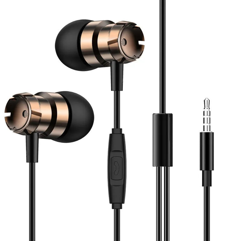 Metal turbo in-ear headphones with microphone and 3.5mm plug in various colours