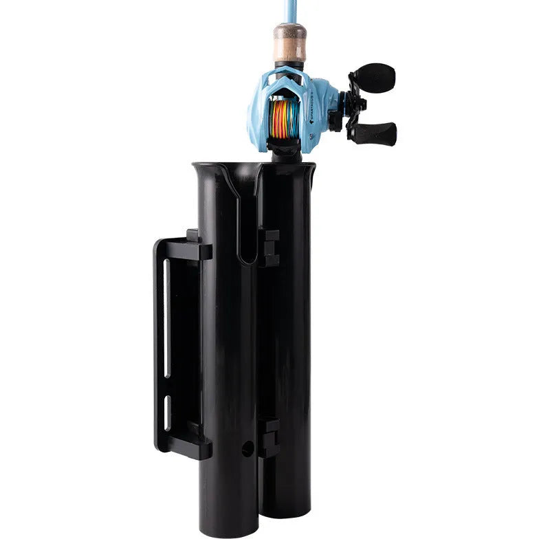 Motorcycle electric bicycle fishing rod rack with double-layer plastic frame construction