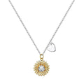 925 silver adjustable sunflower necklace with daisy petal geometry pendant for women.