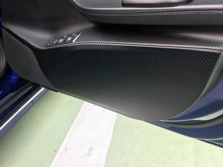 Four-piece carbon fibre protective film set for Tesla Model S front and rear interior door panels
