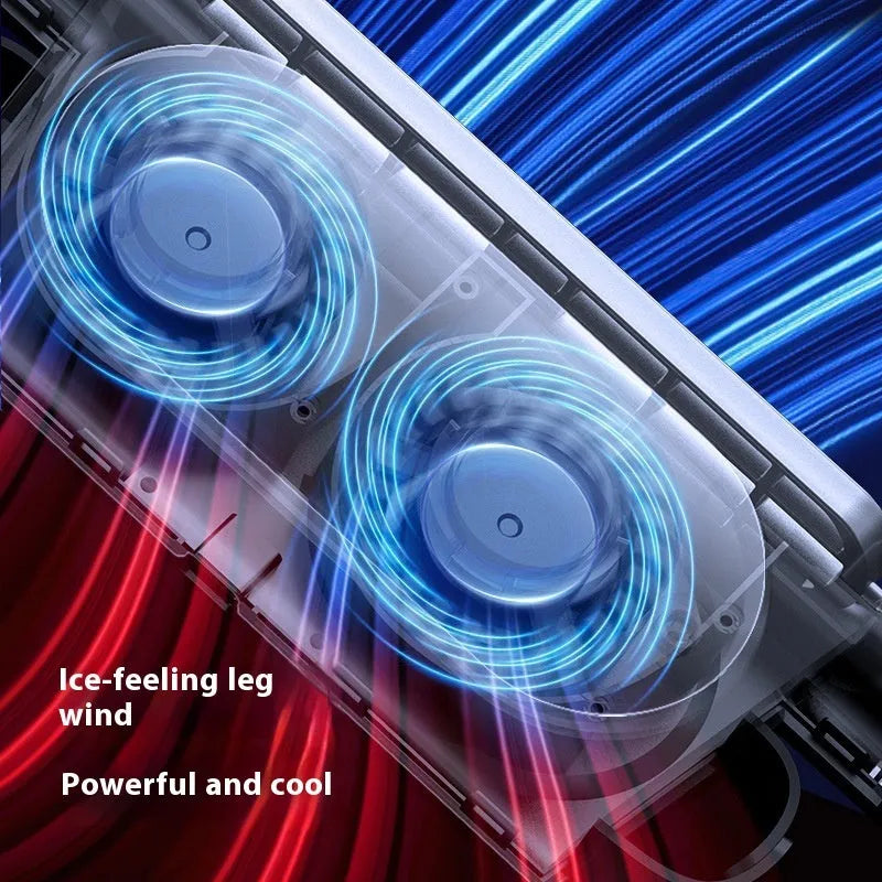 Creative USB plug-in car seat fan with brushless motor mounted on headrest with Velcro strip.