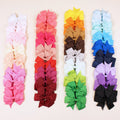 20 handmade grosgrain ribbon hair bows in 10 colours with alligator clips for baby girls