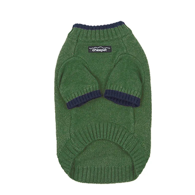 Two-leg pet sweater wool fabric British style with contrast colour trim for dogs