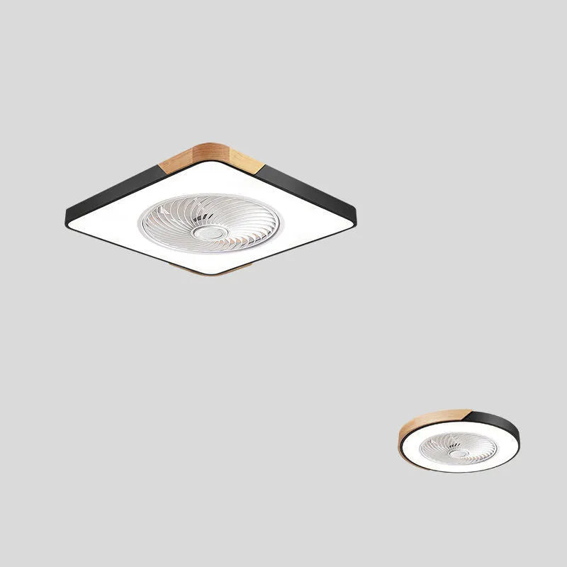 White Nordic ceiling fan lamp with integrated light fixture and remote control