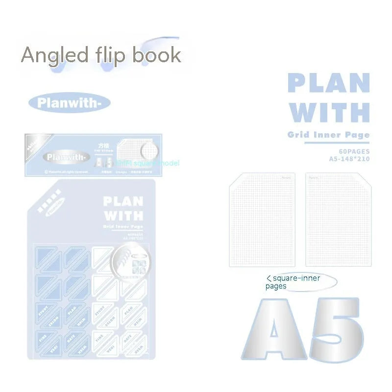 Oblique angle binding artsy ins style salt series draft notebook in A5 and B5 sizes