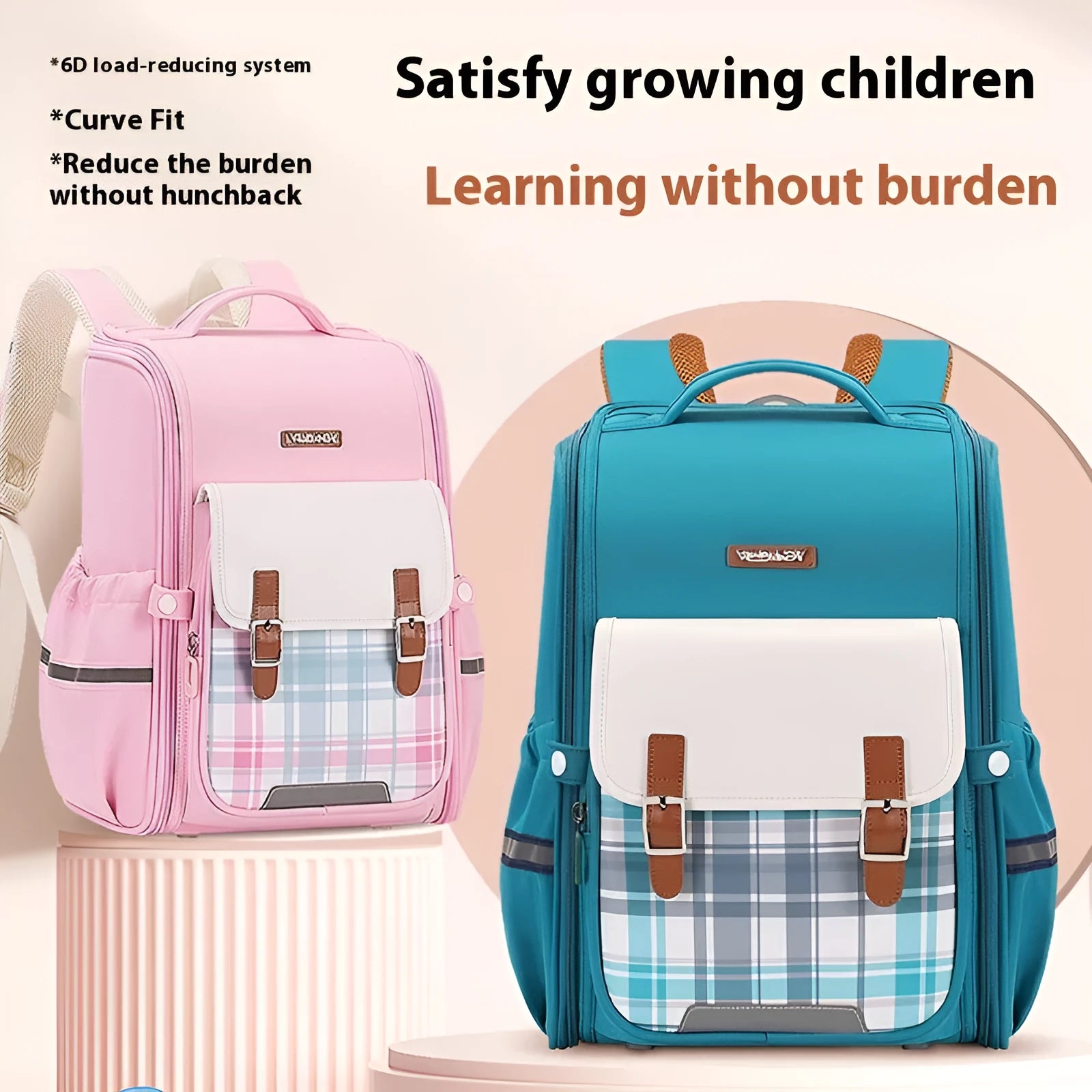 Oxford cloth student schoolbag in multiple colour options for grades 5-6