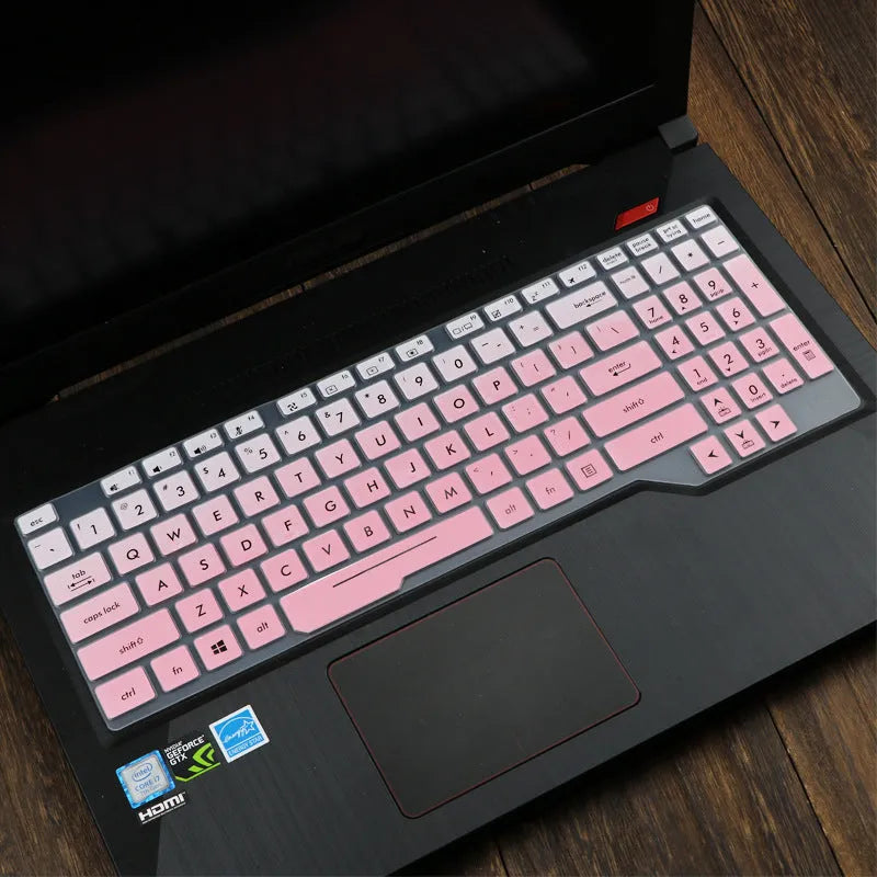 ASUS Flight laptop keyboard protective film cover in multiple colour options on a laptop.