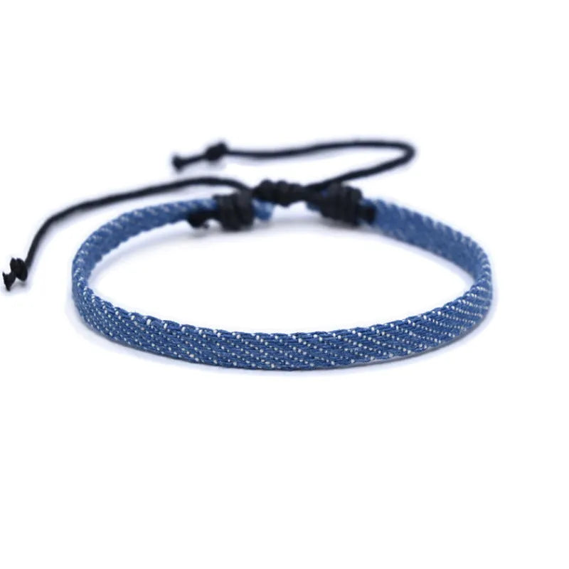 Denim fabric bracelet carrying strap in national style with cute design