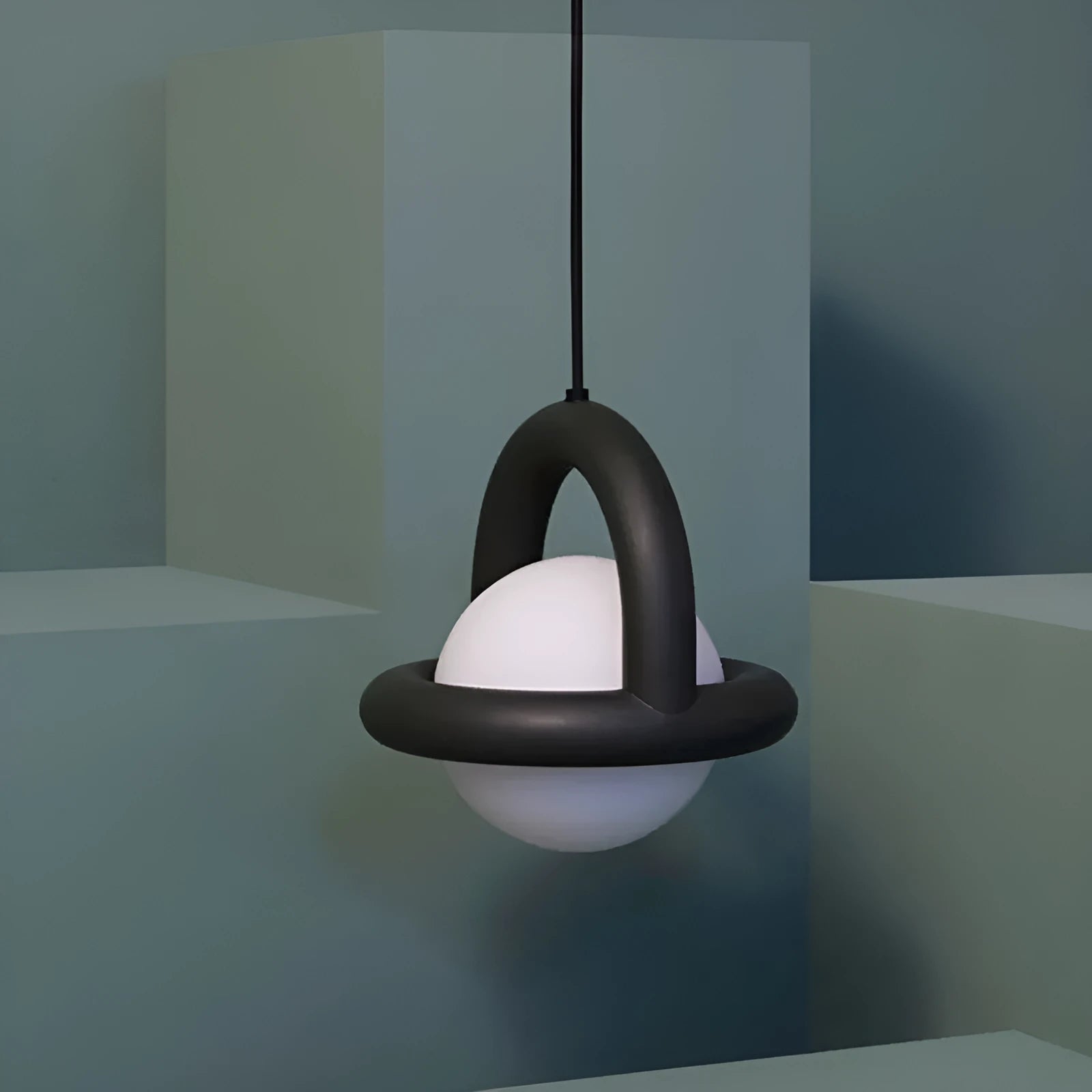 Danish designer hanging line lamp in a Nordic style for bedside or living room use.