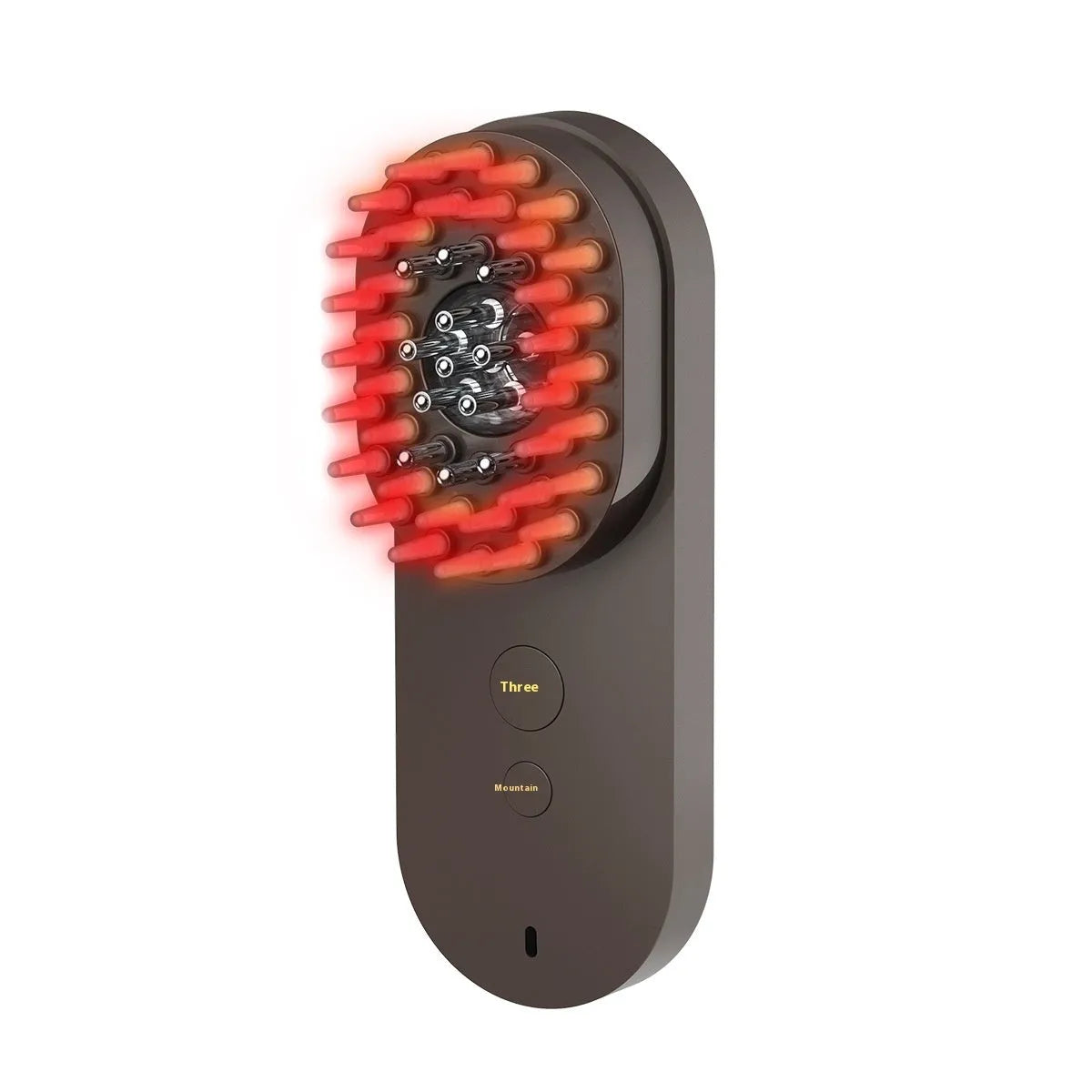 Smart massage comb with red light therapy function in pink colour