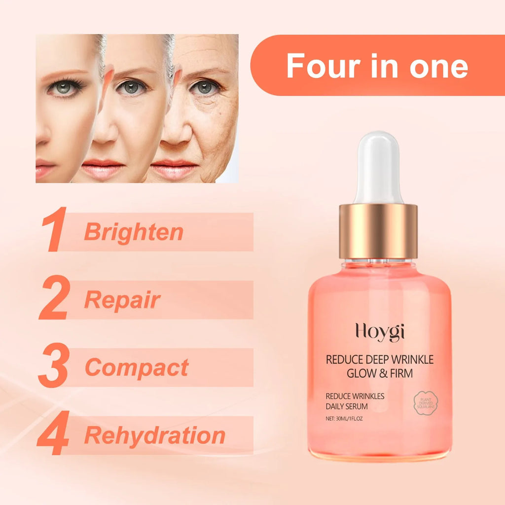30ml rose essential oil serum in glass bottle for brightening and firming skincare