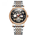 Men's waterproof luminous mechanical watch with tourbillon movement and skeleton dial