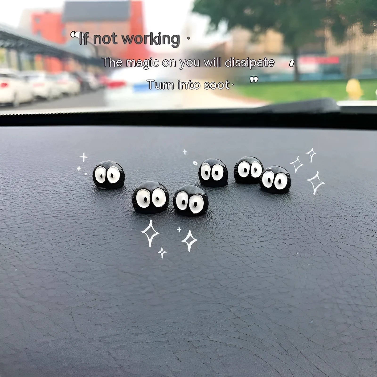 Small resin briquette car decoration with traceless tape for interior attachment