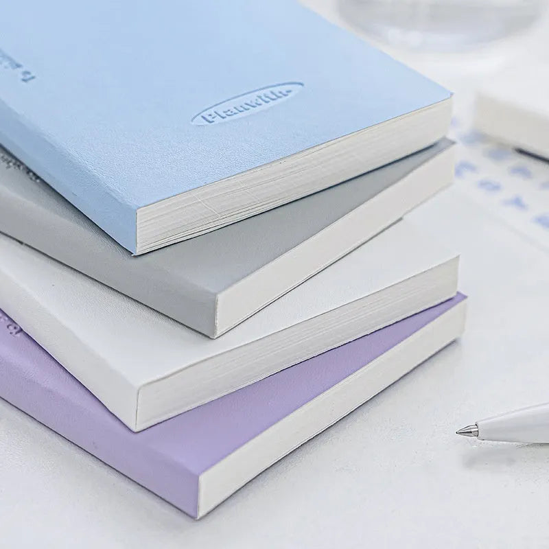 Embossed simple visual meter book notebook showing available blue, grey, purple, white, and protective cover colours.