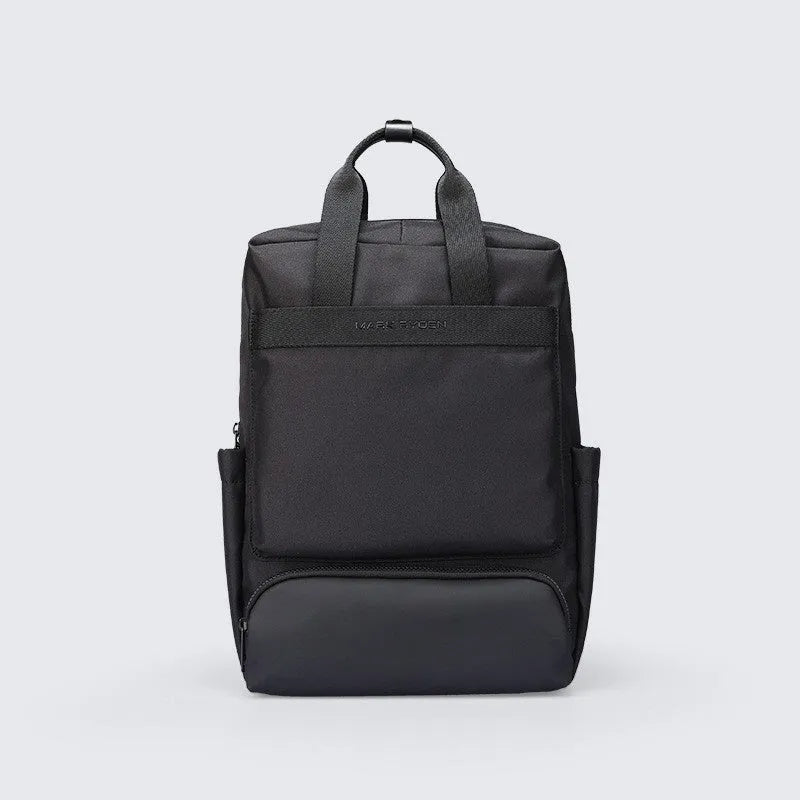 Elegant black computer backpack with Oxford cloth exterior and 20-35L capacity