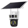 Solar-powered binocular surveillance camera for 4G or WiFi remote monitoring