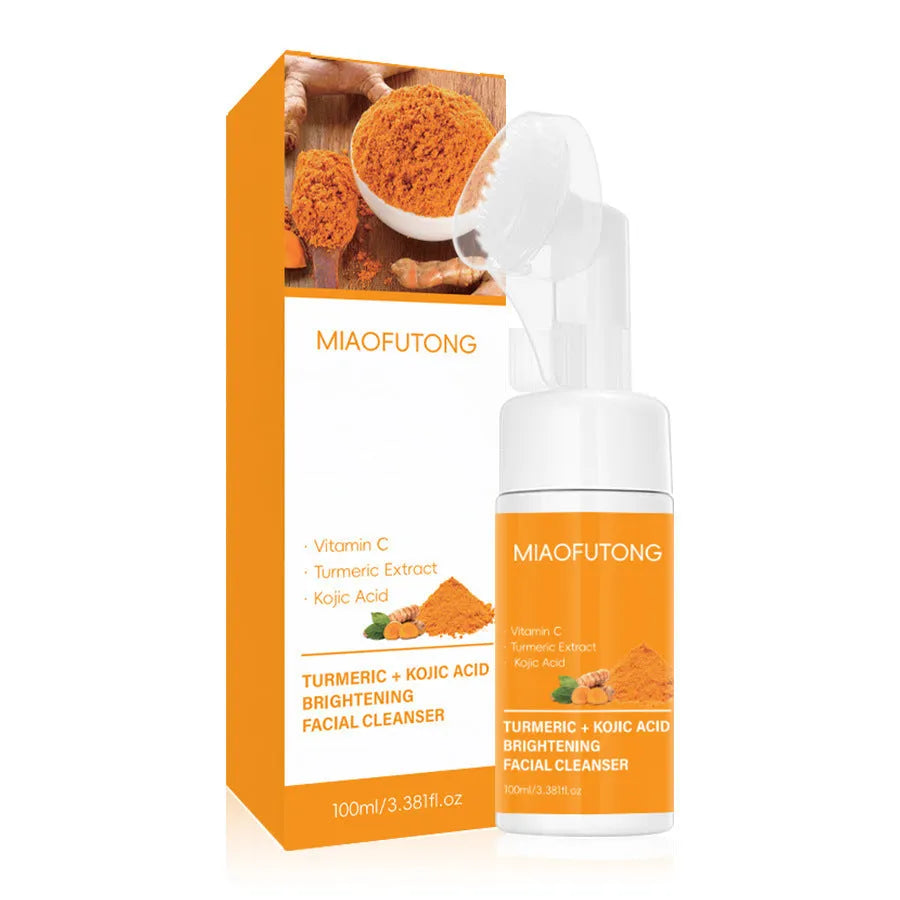 Turmeric Cleansing Mousse Facial Set with ginger soap and 30 reusable pads in 490g complete kit