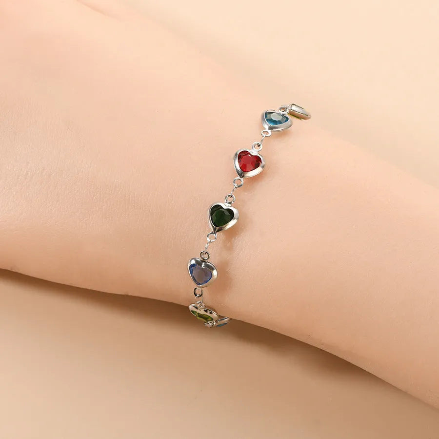 Devil's Eye geometric heart-shaped stainless steel bracelet in one of six electroplated colours.