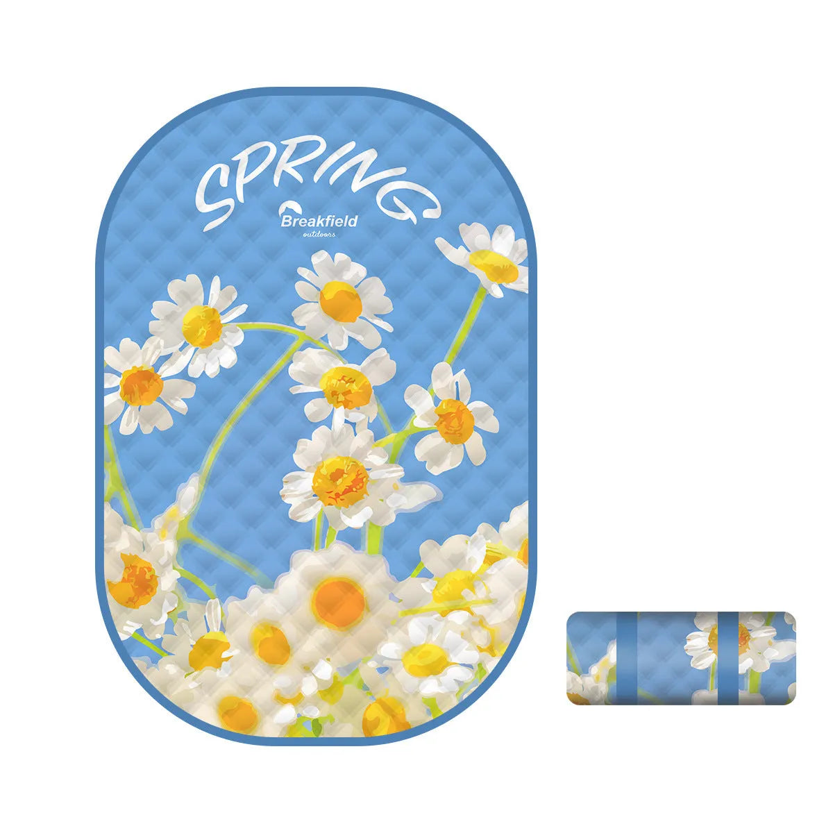 Waterproof ultrasonic thickening picnic mat with moisture-proof backing in seasonal colour pattern