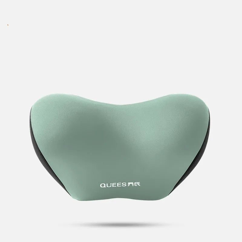 Automotive memory foam support cushion showing headrest and lumbar pillow options in grey colour
