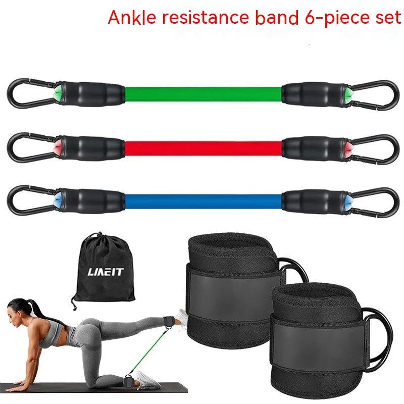 TPE resistance bands with ankle buckle attachment for hip and leg exercises