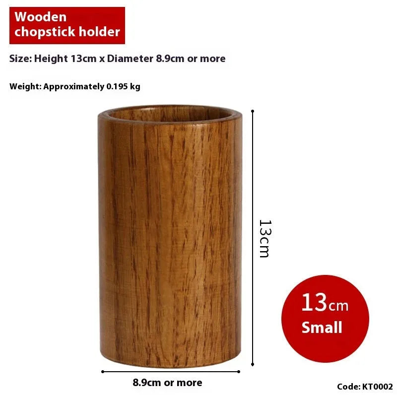 Wild bamboo chopsticks holder tube on a kitchen countertop.