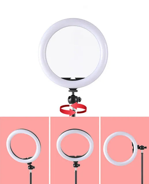10-inch ring selfie beautifying light with adjustable metal bracket for smartphone video recording