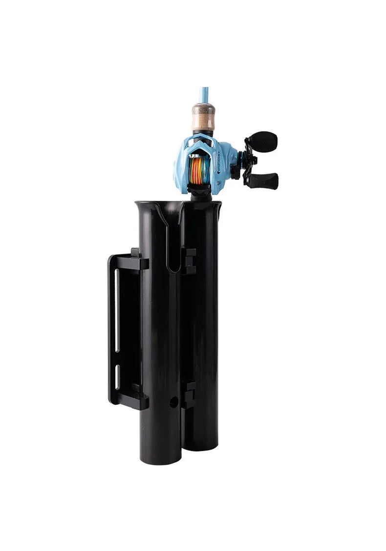 Motorcycle electric bicycle fishing rod rack with double-layer plastic frame construction