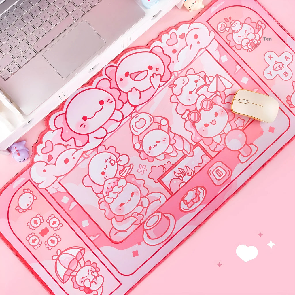 75x40cm large cloth mouse pad with hexagonal crane machine anime design and wrist support