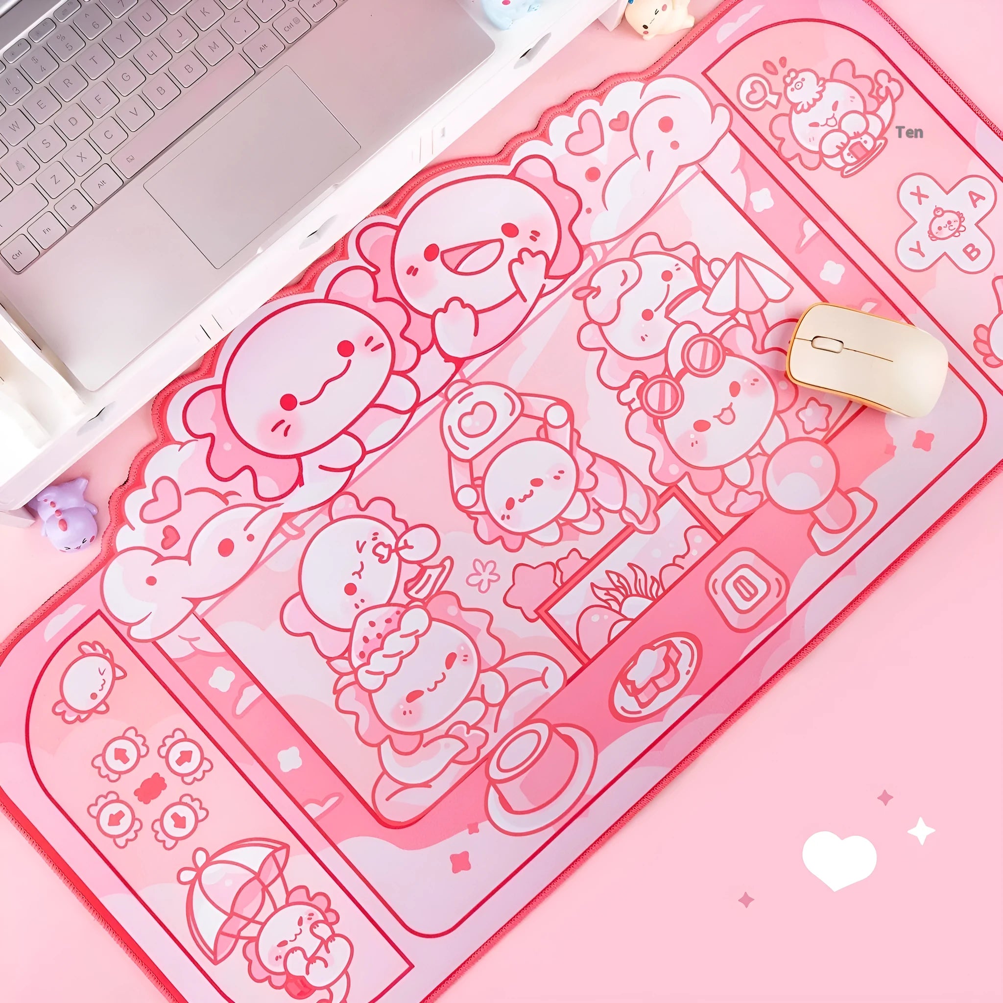 75x40cm large cloth mouse pad with hexagonal crane machine anime design and wrist support
