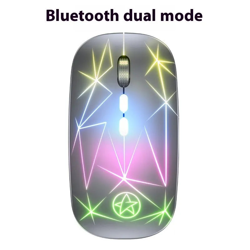 Wireless Bluetooth mouse with luminous charging and metal roller in various colour options