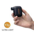 Black plastic electric bike pump with USB charging port and waterproof storage bag