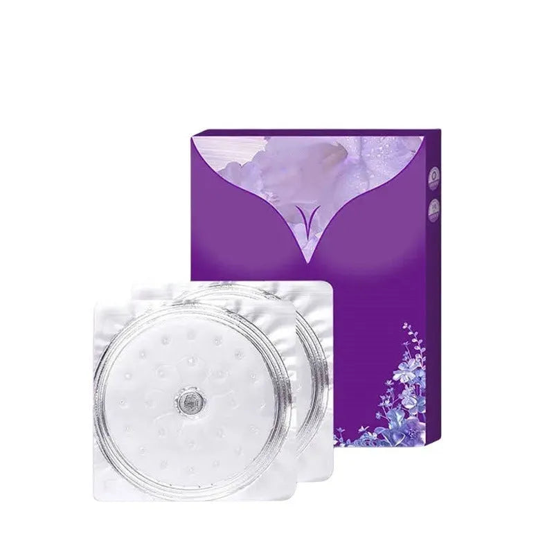 Breast enhancement mask showing adhesive chest patch with gel backing for skin tightening treatment