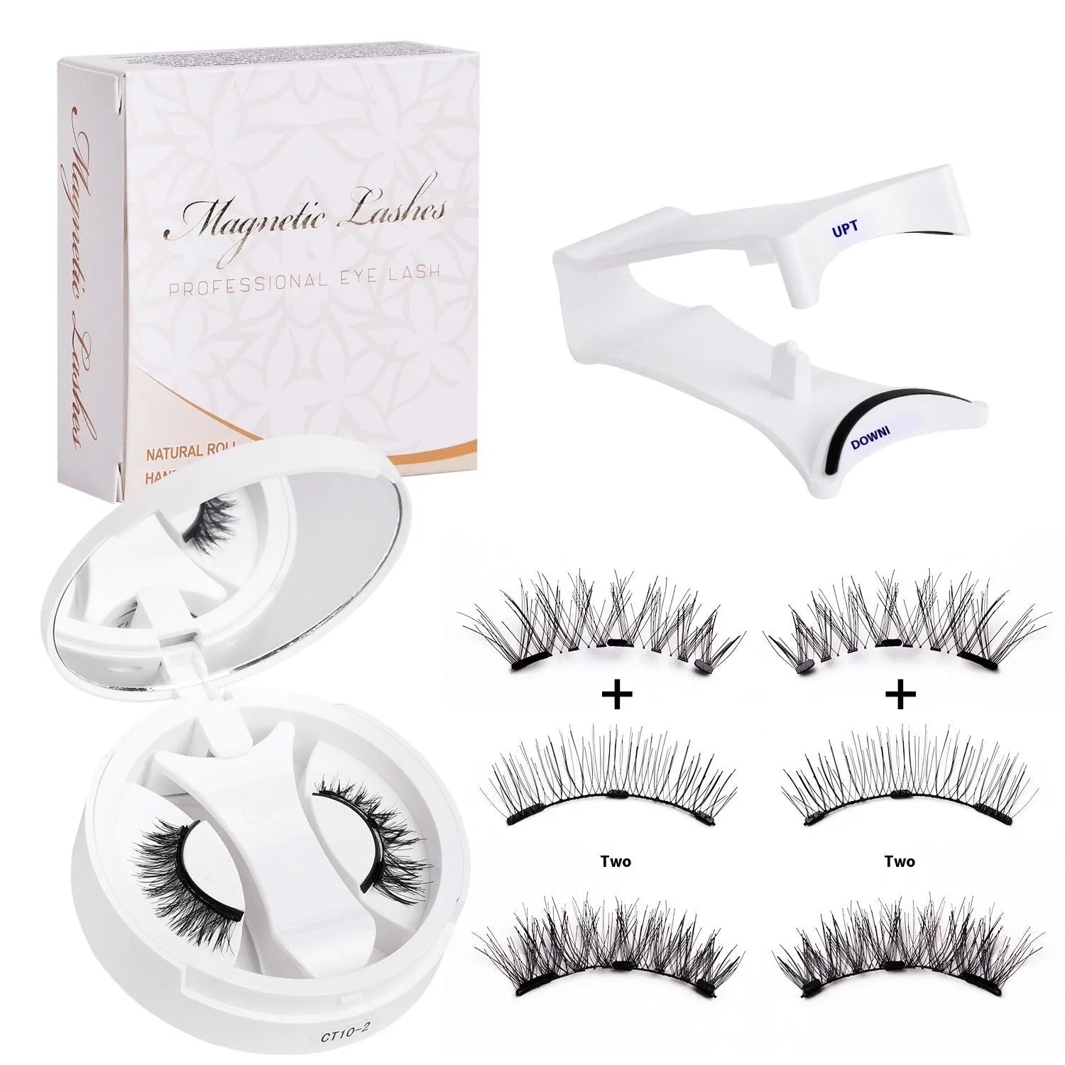 Magnetic false eyelashes integrated soap holder for portable CT10 series cosmetic tools with included eyelashes box