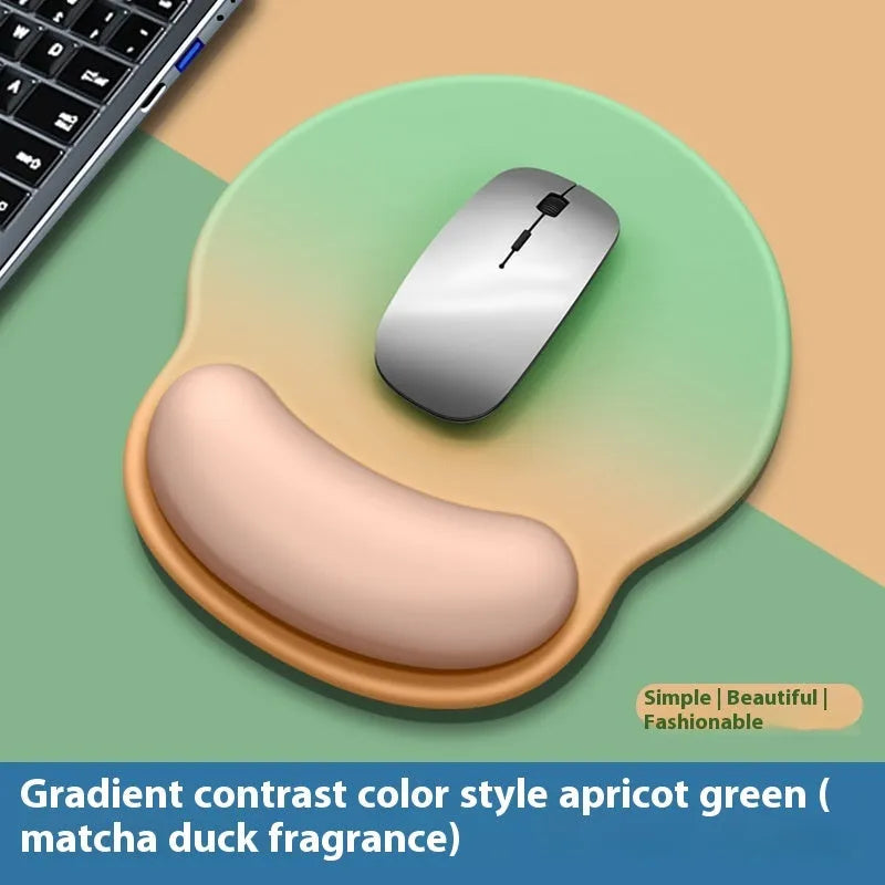Gradient girl silicone mouse mat with wristband on desk 220x250mm