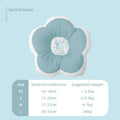 Soft cotton cat recovery collar with a solar flower design in various colours, shown adjusted around a cat's neck.