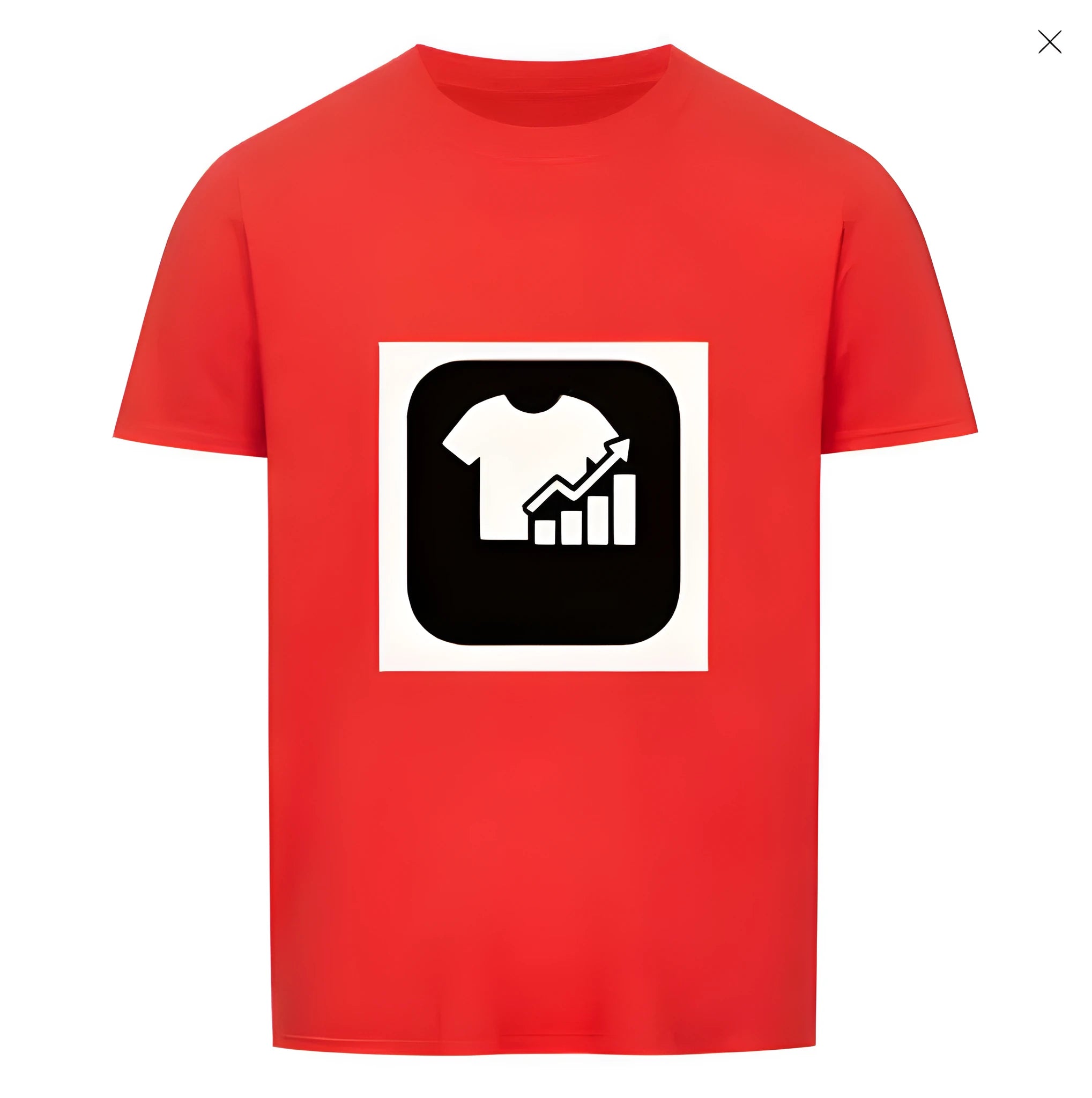 Red and white striped short sleeve T-shirt with Japanese retro style on a hanger