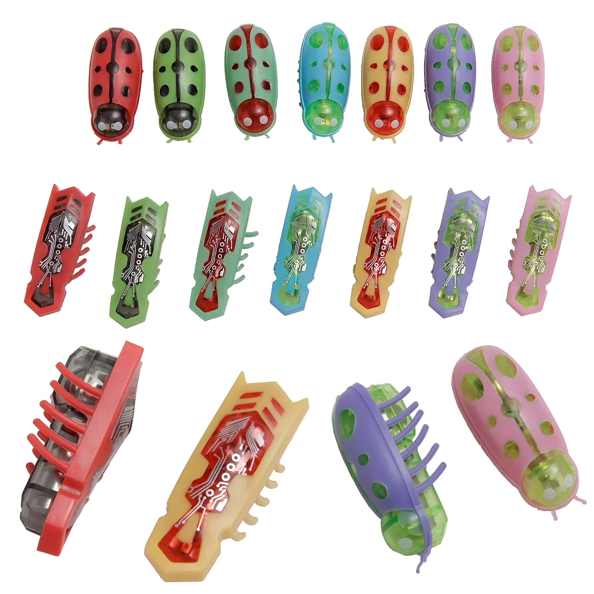 Electric ladybird beetle cat toy with self-righting feature and LR44 battery