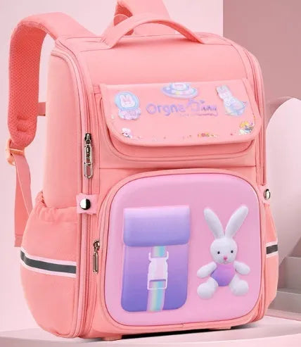 Children's cartoon backpack with spaceman or rabbit design, Oxford cloth material, airpillow straps